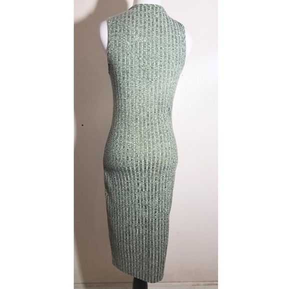 Peep Toe Green Ribbed Dress - Picture 5 of 5